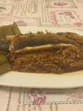 Lubina rellena de verduras