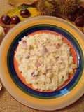 Risotto con le castagne taleggio e speck