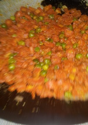 A picture of Carrot peas sabji.