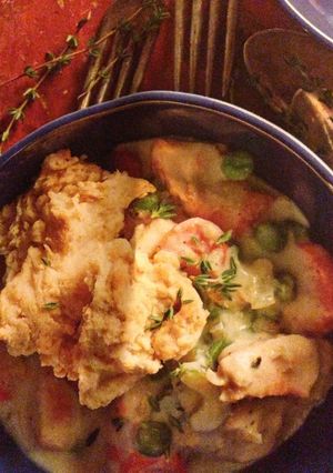 A picture of Chicken Pot Pie with Biscuit Topper.