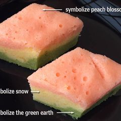 Rice flour cake with white chocolate A picture of Rice flour cake with white chocolate.