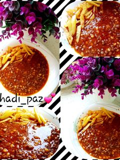 عکسی از دستور خورشت قیمه با گوشت چرخ کرده😋