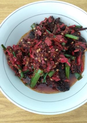 Foto resep Dendeng balado kembang bawang