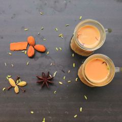 A picture of Kashmiri Chai pink Chai Kashmiri kesar chai.