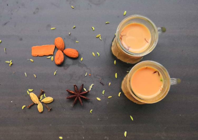 Step-by-Step Guide to Make Super Quick Homemade Kashmiri Chai pink Chai Kashmiri kesar chai