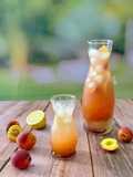 عصير ليمون بالخوخ والرمان 🍋🍑