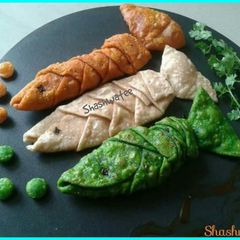 Tricolor fish shaped samosa A picture of Tricolor fish shaped samosa.