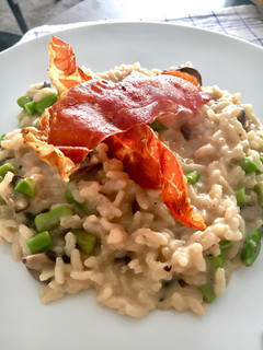 Foto resep Risotto ai funghi con asparagi (risotto dengan jamur dan asparagus) resep ibu mertua