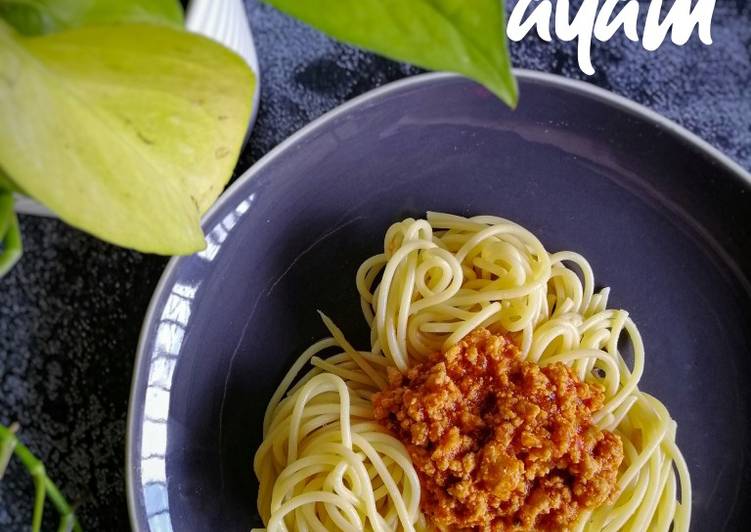 Resep Spaghetti Bolognese Ayam, Enak