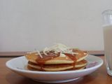Buttermilk Pancake with Caramel and Cheese Topping