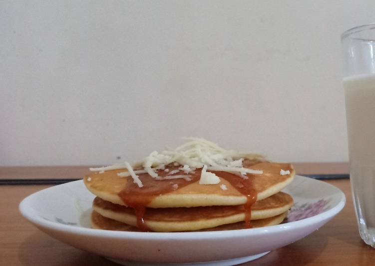 Recipe of Any-night-of-the-week Buttermilk Pancake with Caramel and Cheese Topping