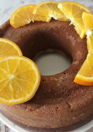 صورة لوصفة كيكة البرتقال بالقطر روعة🍊