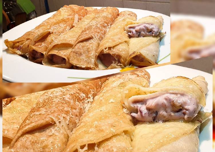 Step-by-Step Guide to Make Veloce Rotoli di crepes con crema di radicchio, noci e mascarpone