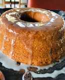 Budín cuatro cuartos de vainilla con glasé de limón