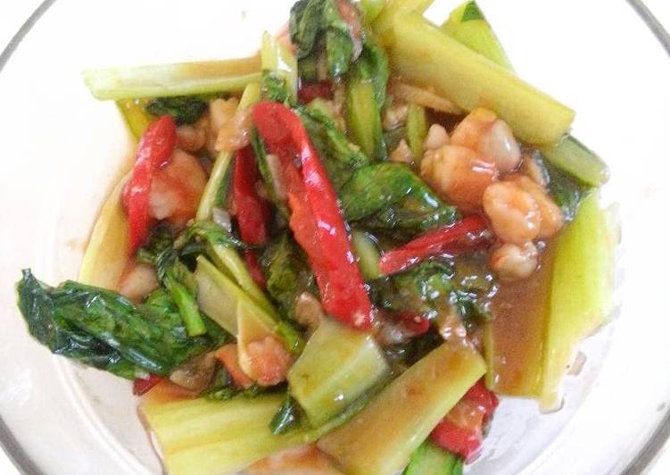 Tumis pakchoy udang