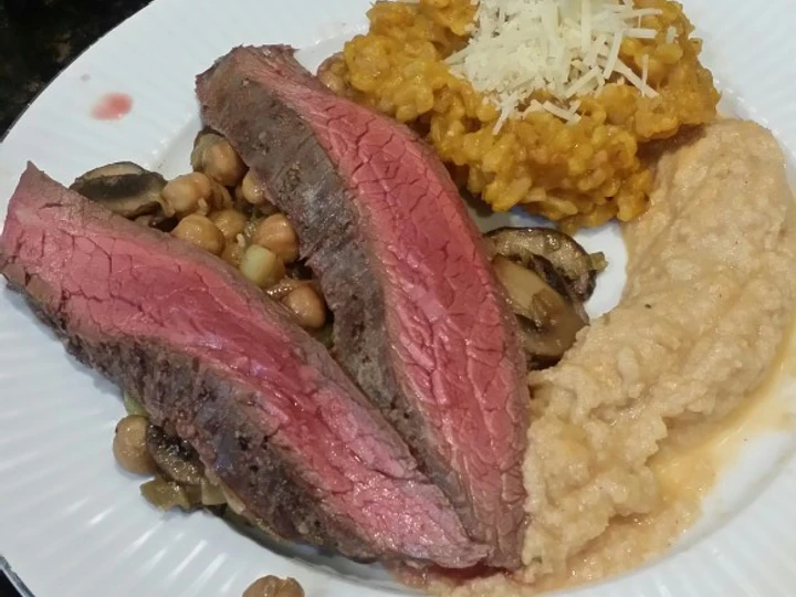 Easy Way Make Brad&amp;#39;s flank steak w/ pumpkin risotto &amp;amp; smoky cauliflower mash the Delicious You can take Joss in your mouth