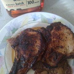 A picture of Bourbon Whiskey Honey Pork Chop.