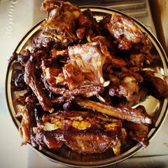 A picture of Mbuzi choma (used double sided grill pan).