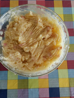 Una foto de Puré de patatas con bacon y cebolla