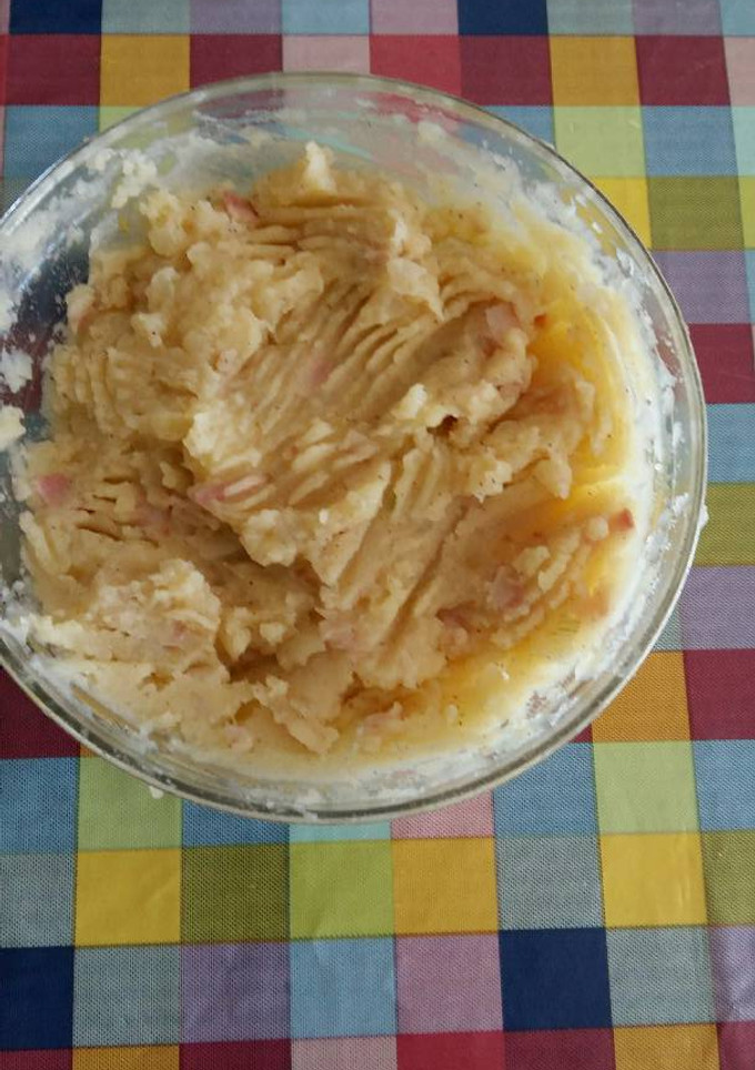 Una foto de Puré de patatas con bacon y cebolla