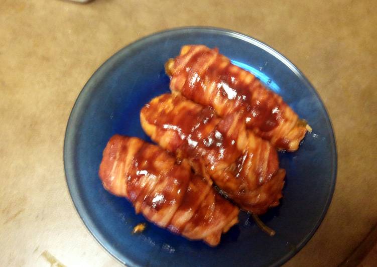 Steps to Make Ultimate stuffed  bacon wrapped barbeque chicken