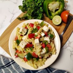 A picture of Quick And Easy Pasta salad.
