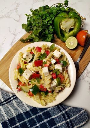 A picture of Quick And Easy Pasta salad.