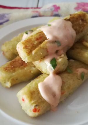 Una foto de Taquitos de Chayota rellenos con Queso