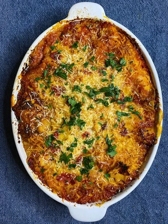 Easy Way Make Lasagna Sayuran Malam Hari Kerja which So Delicious