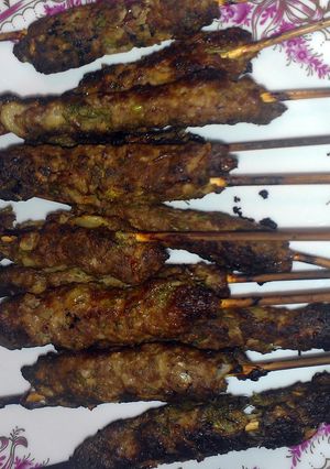 A picture of Nats shish kebabs.