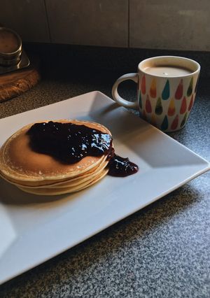 Una foto de Pancake de frutos rojos
