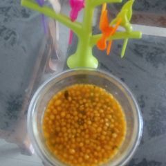 Raw mango boondi raita A picture of Raw mango boondi raita.