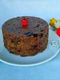 Eggless fruity whole wheat plum pudding