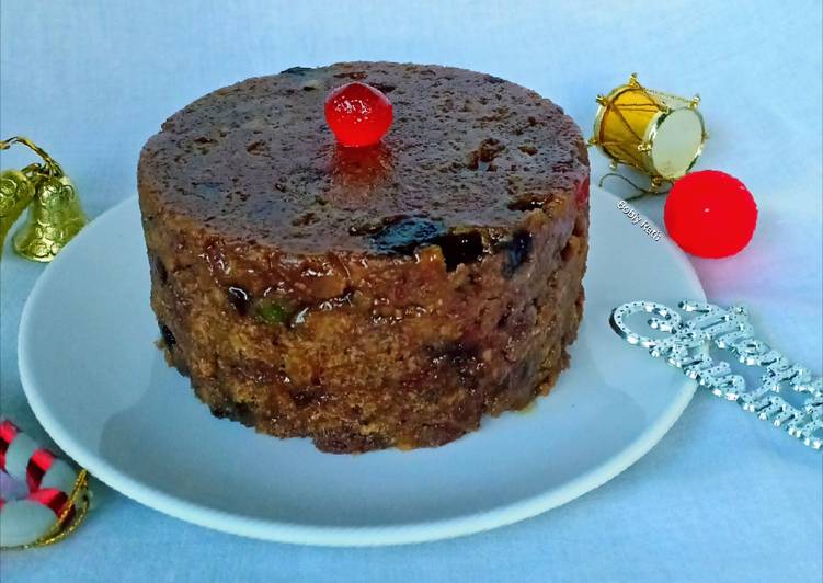 Simple Way to Prepare Super Quick Homemade Eggless fruity whole wheat plum pudding