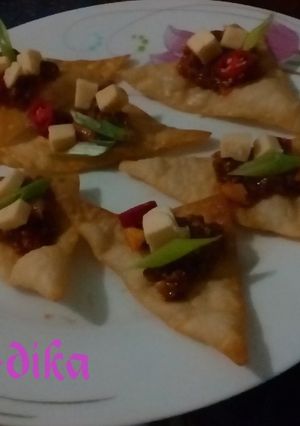 Foto resep Keripik Pangsit Saus Daging