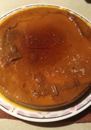 Una foto de Flan napolitano