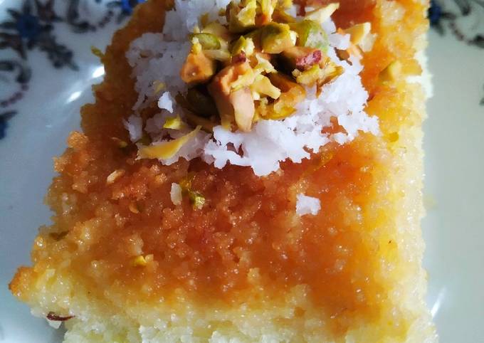 Coconut semolina/basbousa cake