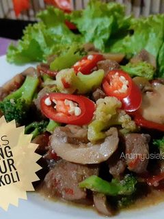 Foto resep Tumis Daging Jamur Brokoli