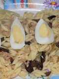 Ensalada con huevos duros, Riso y atún