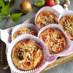 Button Mushroom Mini Pizza (1268)-レシピのメイン写真