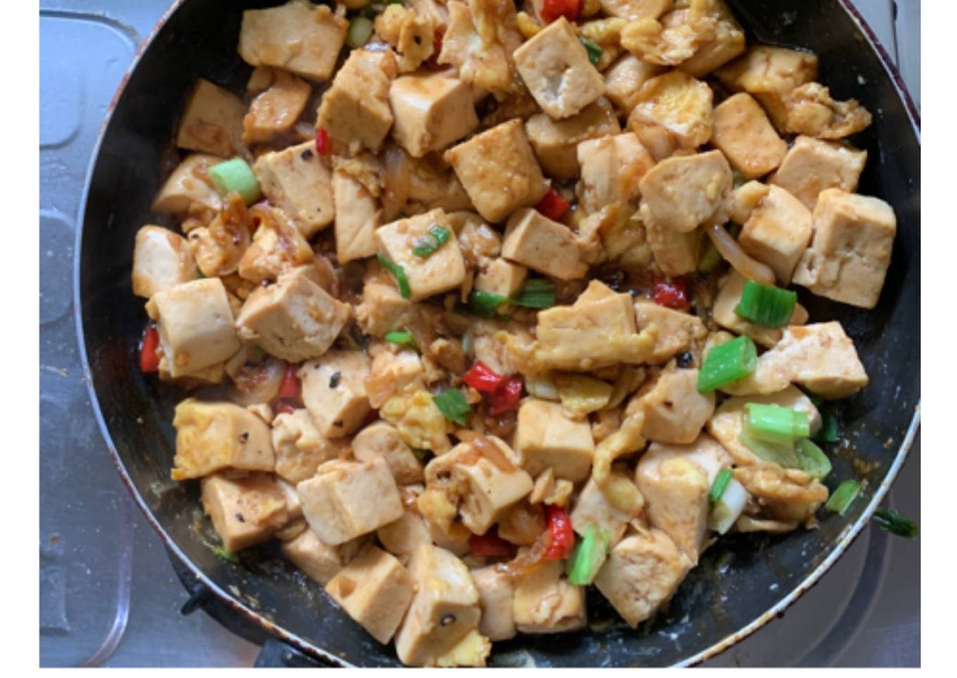 TAHU TELUR saus TERIYAKI