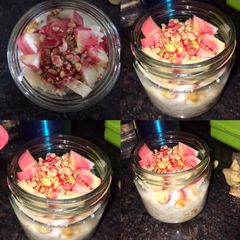 A picture of Muesli, Corn Flakes, Fruit Jar.
