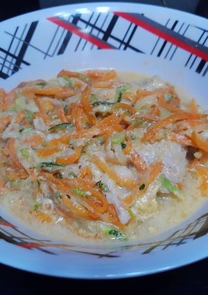 Una foto de Pescado a la crema de verduras