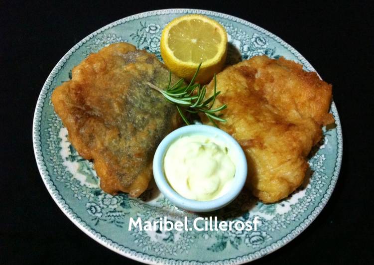 Lomos de bacalao rebozado con mahonesa de cítricos