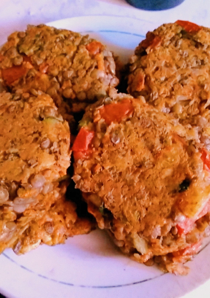 Una foto de Hamburguesas de lentejas (receta vegetariana)