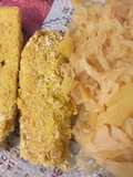 Milanesas de berenjena y repollo agridulce