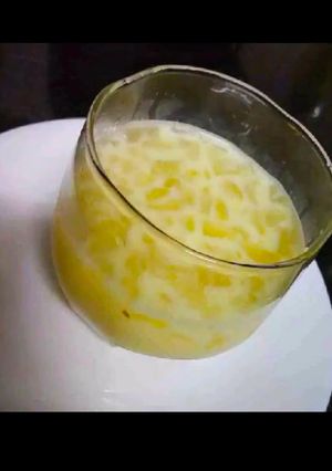 A picture of Ice apple milk sharbath.