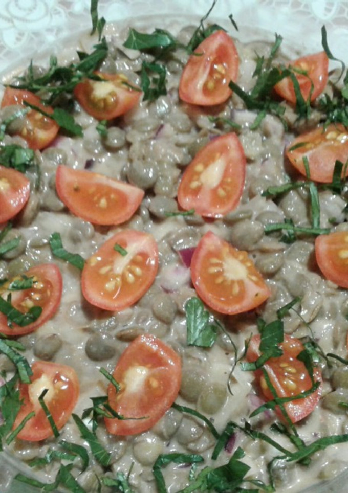 Lencsesaláta recept fotója