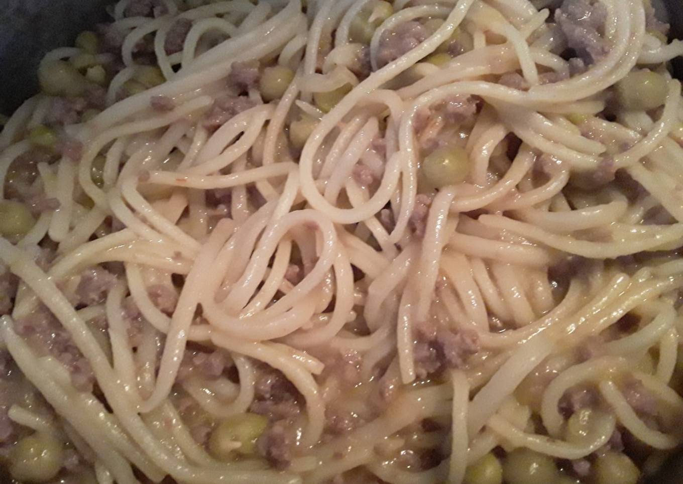 Pasta con carne molida y arvejas!!! 💛🍝🍖🍝💛