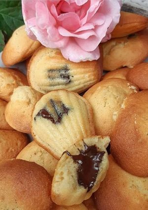 Une photo de Madeleines moelleuses au chocolat